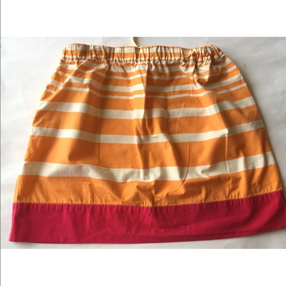 Merona Summer Skirt Coral White Pink Stripe Medium Drawstring - Picture 4 of 9